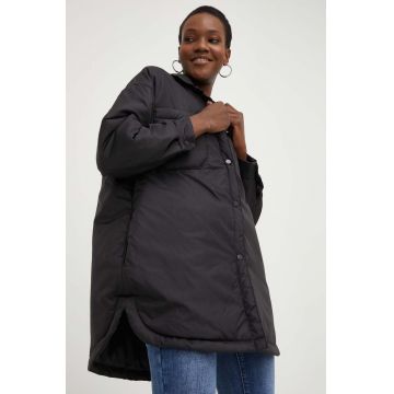 Answear Lab geaca femei, culoarea negru, de tranzitie, oversize