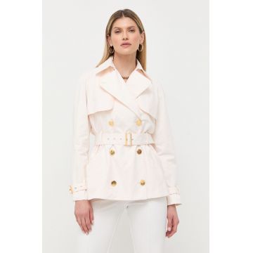 Elisabetta Franchi geaca femei, culoarea bej, de tranzitie