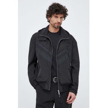 Emporio Armani geaca cu doua fete barbati, culoarea negru, de tranzitie