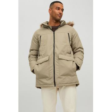 Jack & Jones - Geaca cu garnitura de blana sintetica Craft
