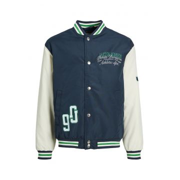 Jack & Jones - Jacheta bomber cu terminatii cu model in dungi