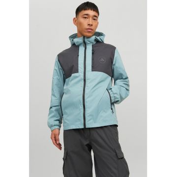 Jack & Jones - Jacheta cu gluga si slituri laterale cu fermoar