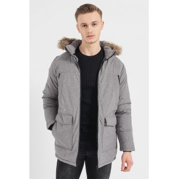 Jack & Jones - Geaca cu garnitura de blana sintetica Craft