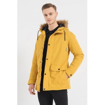 Jack & Jones - Geaca cu gluga si garnitura de blana sintetica Winner