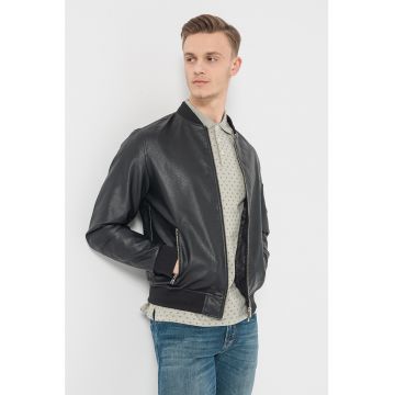 Jack & Jones - Jacheta de piele ecologica cu buzunare
