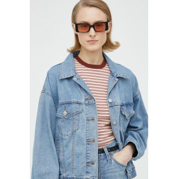 Levi's geacă din denim femei, de tranziție, oversize A1743.0020-MedIndigoW