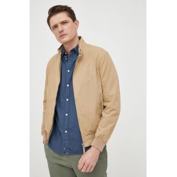 Pepe Jeans geaca barbati, culoarea bej, de tranzitie