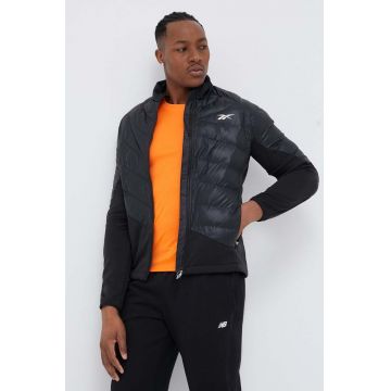 Reebok geaca sport Thermowarm + Graphene Hybrid culoarea negru, de tranzitie