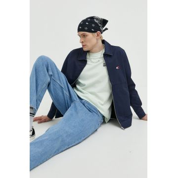 Tommy Jeans geaca barbati, culoarea albastru marin, de tranzitie