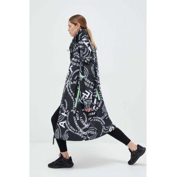 adidas by Stella McCartney geaca femei, culoarea negru, de tranzitie, oversize