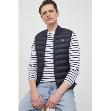 Lacoste vesta barbati, culoarea albastru marin, de tranzitie