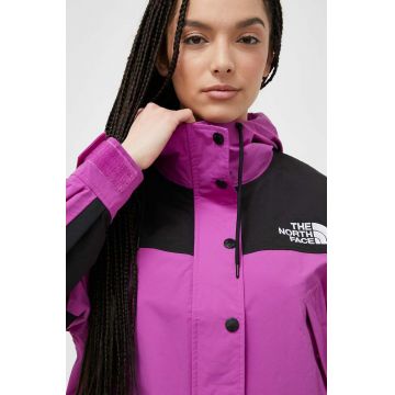 The North Face geaca REIGN ON JACKET femei, culoarea violet, de tranzitie