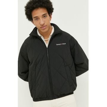 Tommy Jeans geaca barbati, culoarea negru, de tranzitie