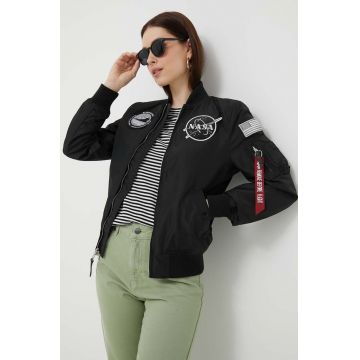 Alpha Industries geacă bomber cu două fețe MA-1 TT NASA REVERSIBLE WMN femei, culoarea negru, de tranzitie 186022.03-Black