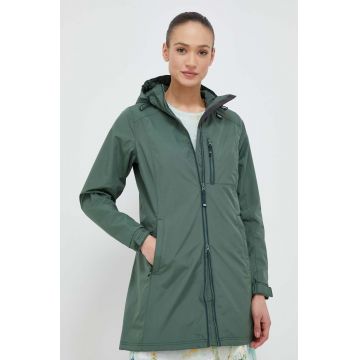 Helly Hansen geaca femei, culoarea verde, de tranzitie