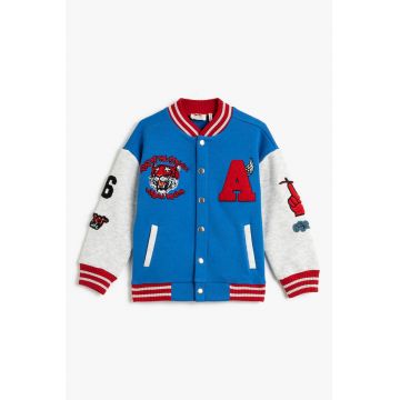 Jacheta bomber cu maneci contrastante