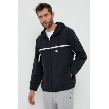 New Balance jacheta de antrenament Athletics Remastered culoarea negru, de tranzitie, oversize