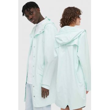 Rains geacă de ploaie 12020 Long Jacket culoarea verde, de tranzitie 12020.34-34Mineral