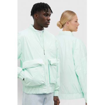 Rains geaca de ploaie 15530 Fuse Bomber Jacket culoarea verde, de tranzitie, oversize