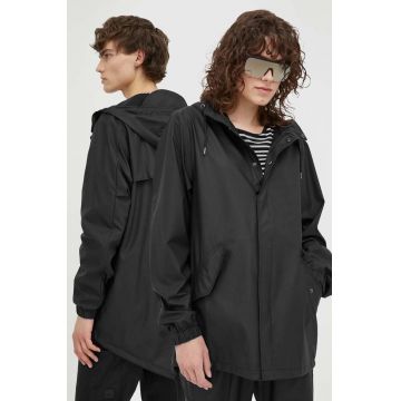 Rains geacă de ploaie 18010 Fishtail Jacket culoarea negru, de tranzitie 18010.01-01Black