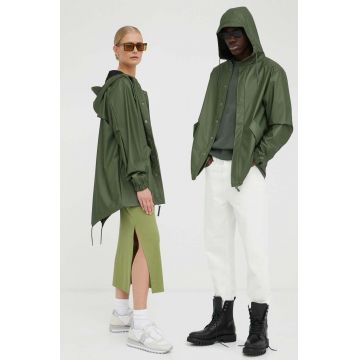 Rains geaca de ploaie 18010 Fishtail Jacket culoarea verde, de tranzitie