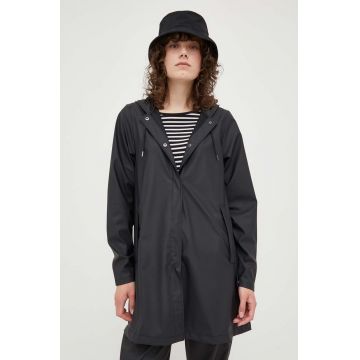 Rains geacă de ploaie 18050 A-line W Jacket femei, culoarea negru, de tranziție 18050.01-01Black