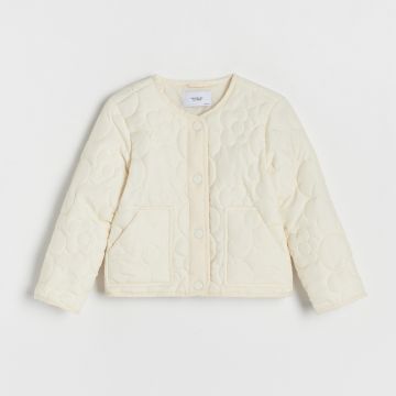 Reserved - Jachetă cu inserții matlasate decorative - Ivory