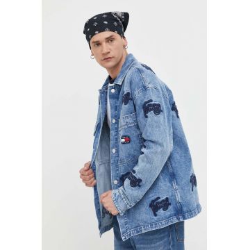 Tommy Jeans geaca jeans barbati, de tranzitie, oversize