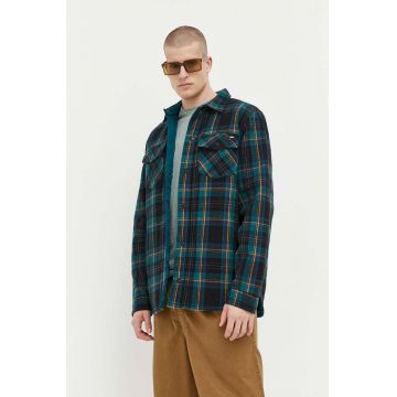 Vans geaca cu doua fete barbati, culoarea verde, de tranzitie