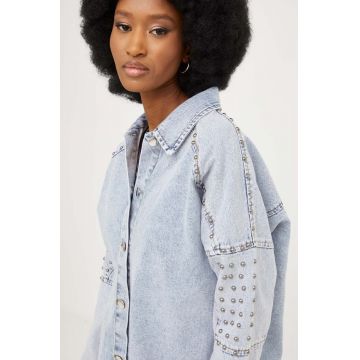 Answear Lab geaca jeans femei, de tranzitie, oversize