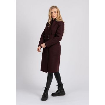 Palton LaDonna marsala drept cu cordon detasabil Palton LaDonna marsala drept cu cordon detasabil