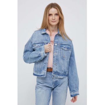 Pepe Jeans geaca jeans Turner Rainbow femei, de tranzitie, oversize