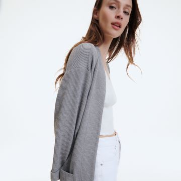 Reserved - Blazer din tricot - Gri deschis Reserved - Blazer din tricot - Gri deschis