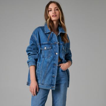 Sinsay - Geacă din denim, oversized - Albastru