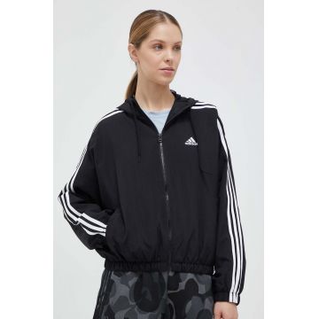 adidas geaca femei, culoarea negru, de tranzitie