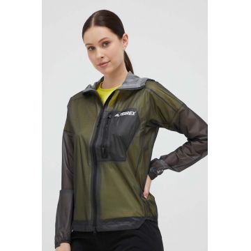 adidas TERREX geaca de ploaie Agravic 2.5-Layer femei, culoarea negru, de tranzitie