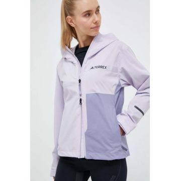 adidas TERREX geaca de ploaie Multi RAIN.RDY femei, culoarea violet