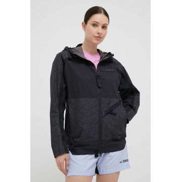 adidas TERREX geaca de ploaie Utilitas RAIN.RDY 2.5-Layer femei, culoarea negru