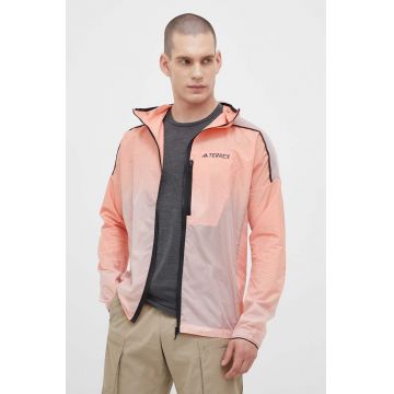 adidas TERREX windbreaker Agravic Windweave culoarea portocaliu