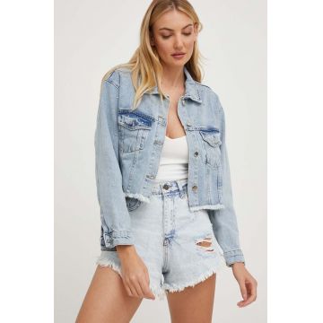 Answear Lab geaca jeans femei, de tranzitie, oversize