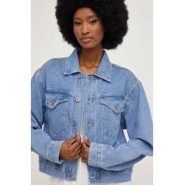 Answear Lab geaca jeans femei, de tranzitie, oversize