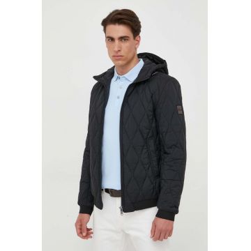 Boss Orange geaca BOSS ORANGE barbati, culoarea negru, de tranzitie