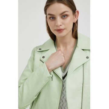 Pepe Jeans geaca femei, culoarea verde, de tranzitie