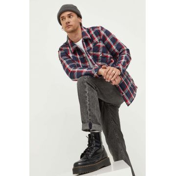 Tommy Jeans geaca barbati, culoarea albastru marin, de tranzitie