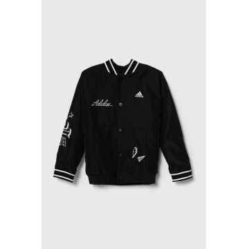 adidas geaca bomber pentru copii J BLUV Q3 WVJKT culoarea negru