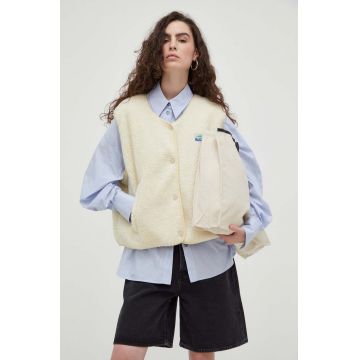 American Vintage vesta culoarea bej, de tranzitie American Vintage vesta culoarea bej, de tranzitie