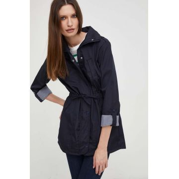 Answear Lab geaca femei, culoarea albastru marin, de tranzitie
