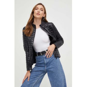 Answear Lab geaca femei, culoarea negru, de tranzitie