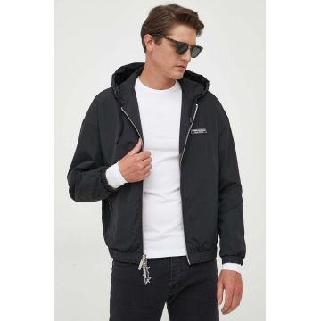 Armani Exchange geaca cu doua fete barbati, culoarea negru, de tranzitie