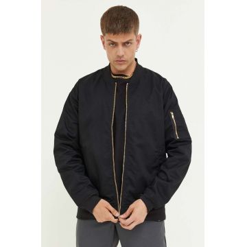 Dickies geaca bomber barbati, culoarea negru, de tranzitie